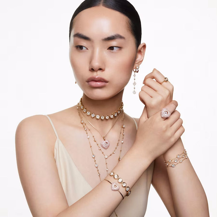 Swarovski Imber Y Halskette Rundschliff Weiss Goldlegierungsschicht - 5684510