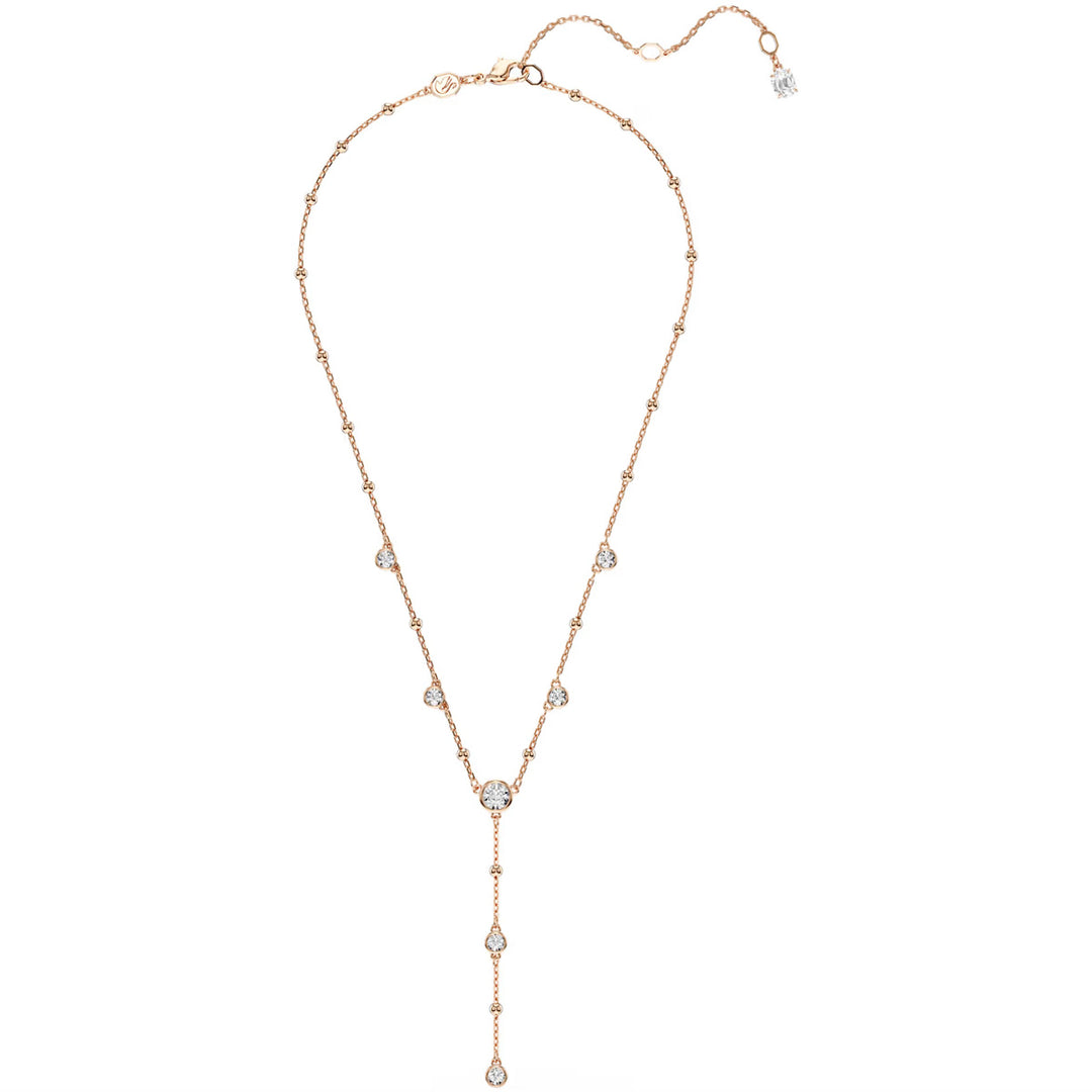 Swarovski Imber Y Halskette Rundschliff Weiss 18K roségoldbeschichtet - 5763813