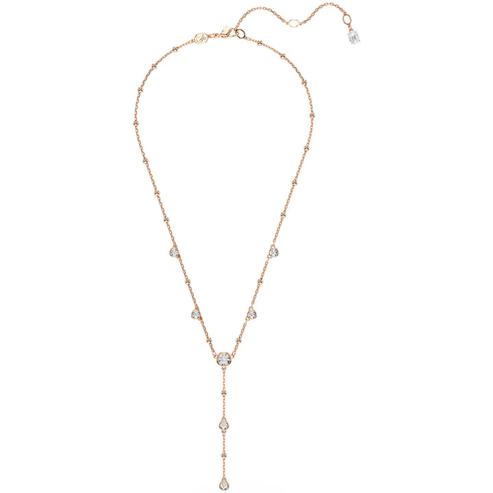 Swarovski Imber Y Halskette Rundschliff Weiss 18K roségoldbeschichtet - 5763813