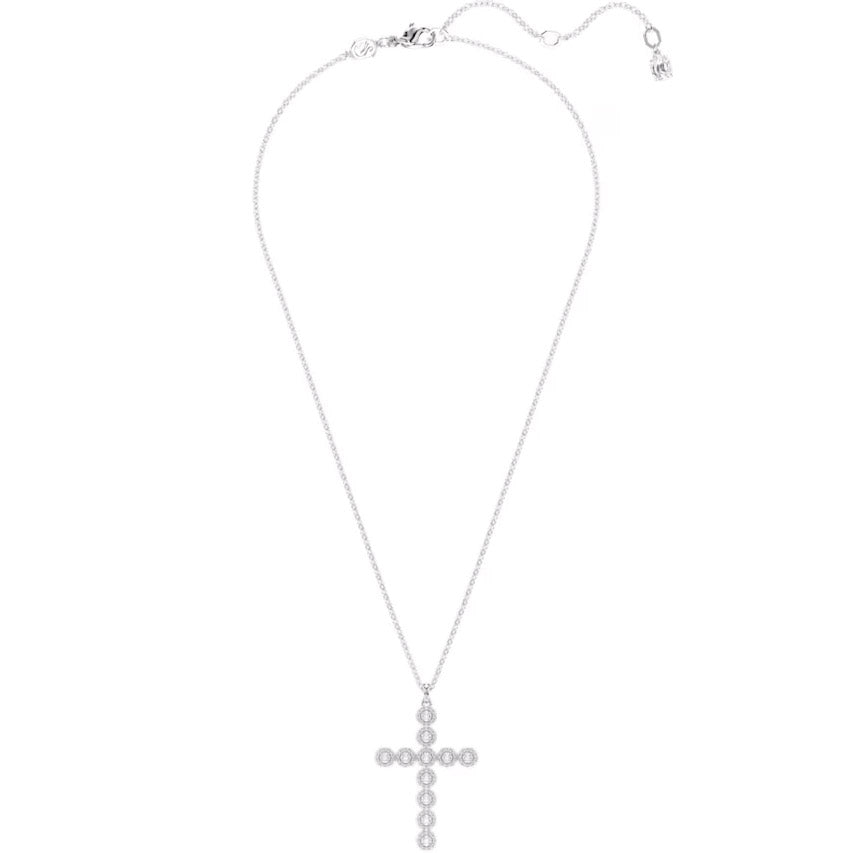 Swarovski Insigne Halskette Verschiedene Schliffe Kreuz Weiss Rhodiniert - 5675573