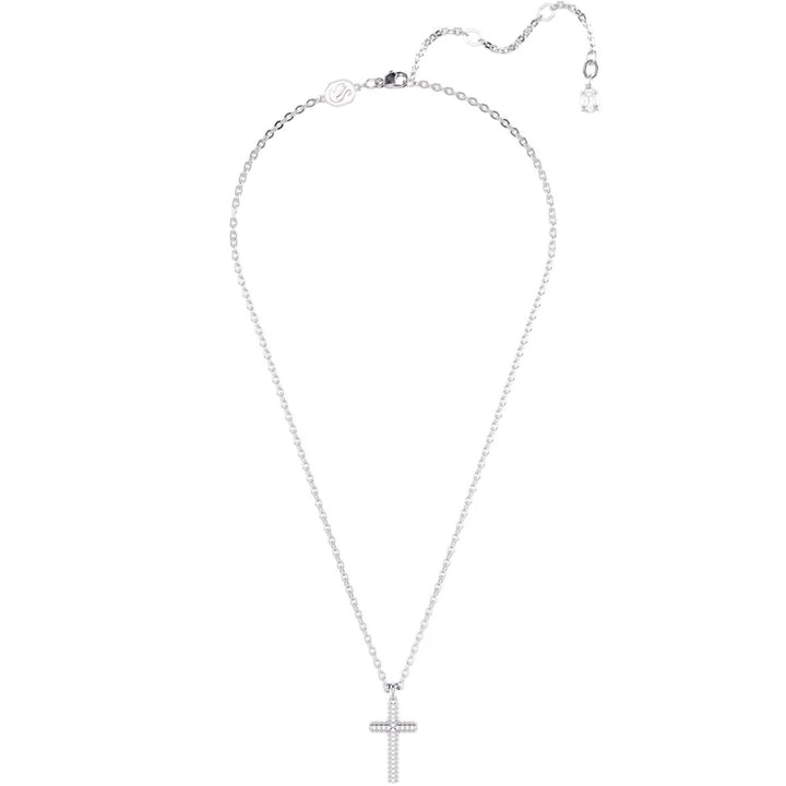 Swarovski Insigne Halskette Pavé Kreuz Weiss Rhodiniert - 5675577