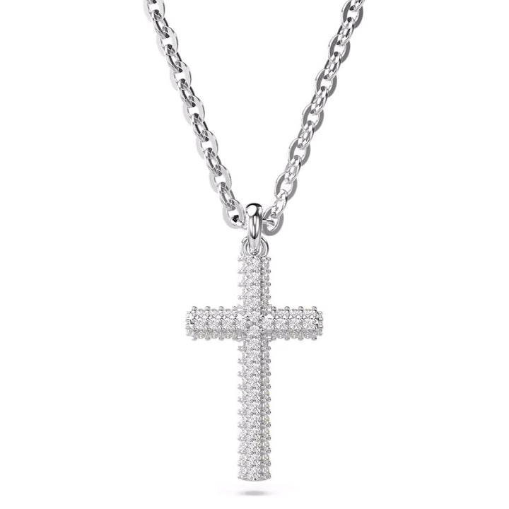 Swarovski Insigne Halskette Pavé Kreuz Weiss Rhodiniert - 5675577