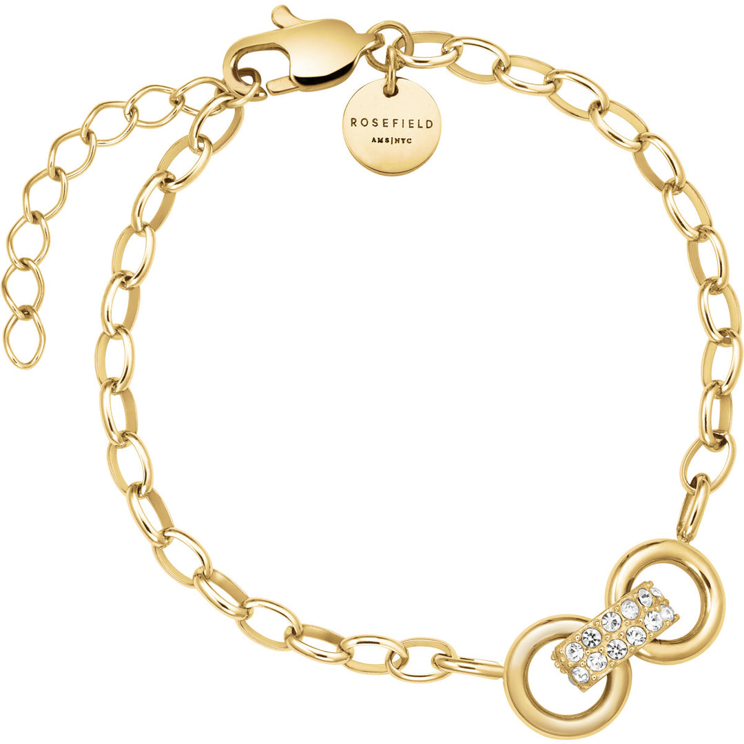 Rosefield Bow Link Studs Gold Bracelet - JBBSG-J899