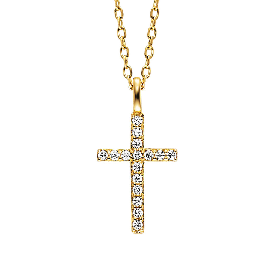 Julie Julsen Kids Halskette mit Anhänger Sparkling Cross - JJKNE33856-G