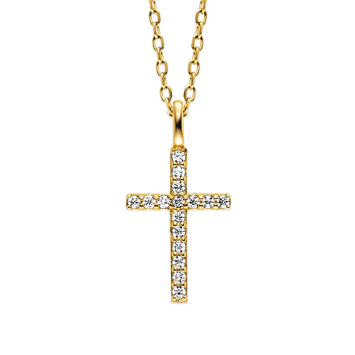 Julie Julsen Kids Halskette mit Anhänger Sparkling Cross - JJKNE33856-G
