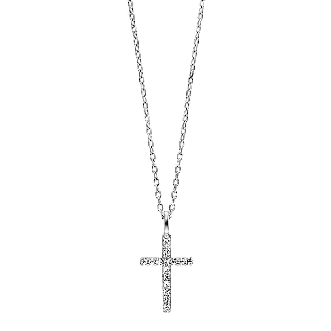 Julie Julsen Kids Halskette mit Anhänger Sparkling Cross - JJKNE33856-S