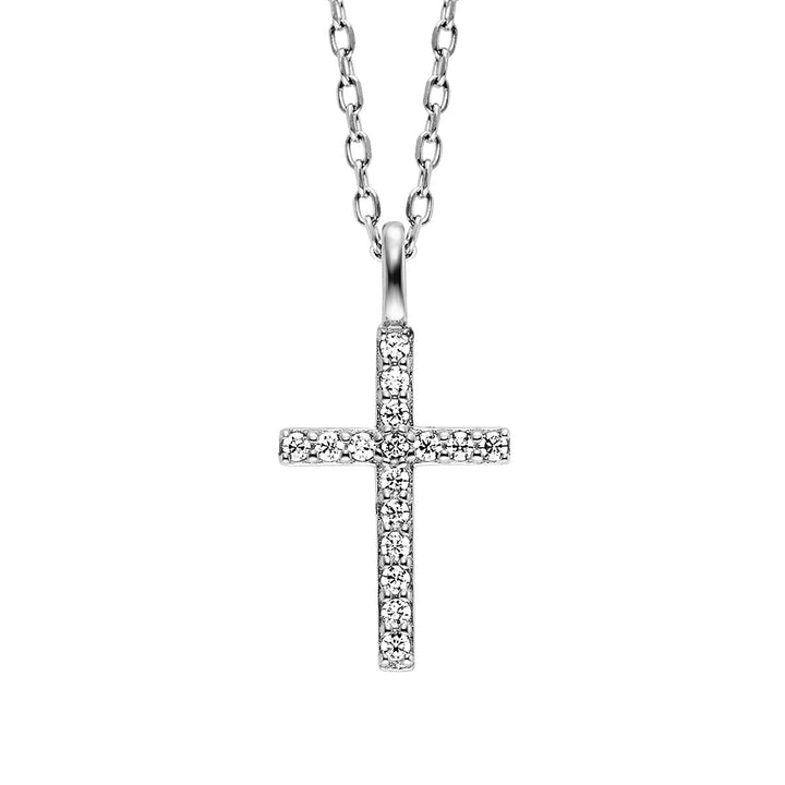 Julie Julsen Kids Halskette mit Anhänger Sparkling Cross - JJKNE33856-S
