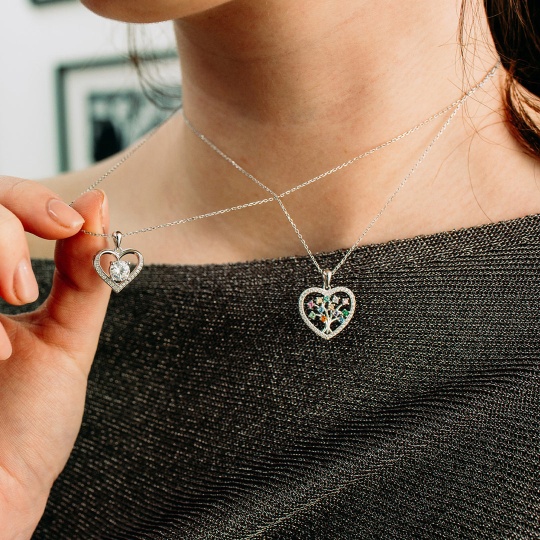 Julie Julsen Halskette mit Anhänger Heart Tree - JJNE33432-3S