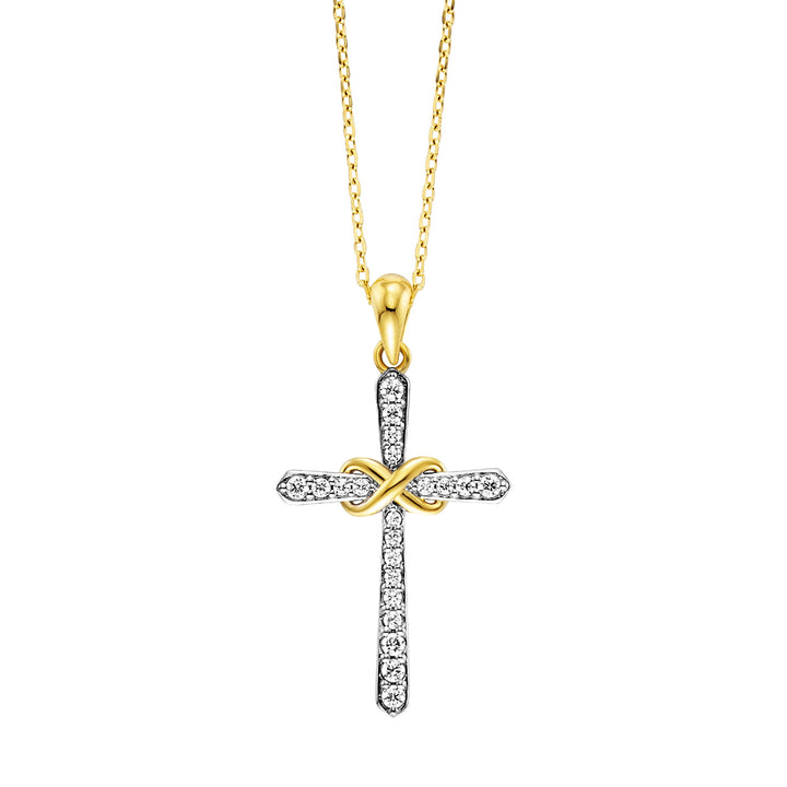 Julie Julsen Halskette mit Anhänger Infinity Cross - JJNE34167-4G