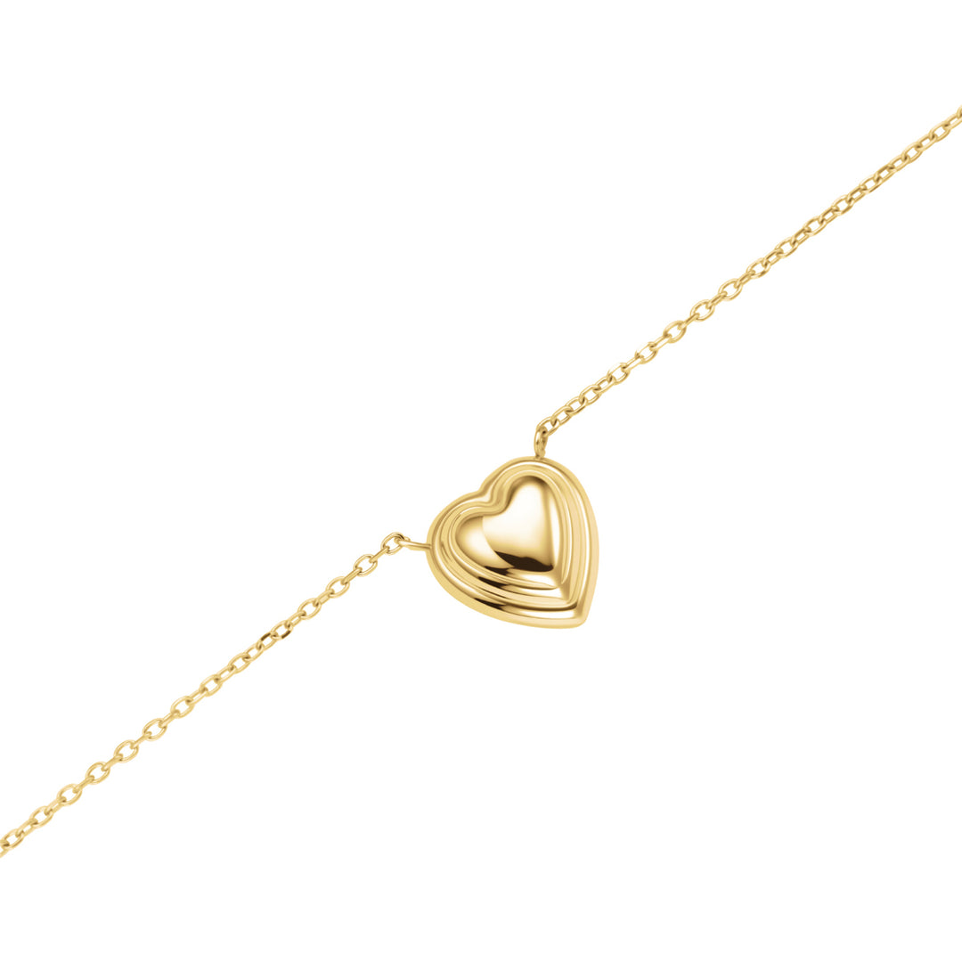 Rosefield Mini Ridged Puffy Heart Halskette - JNPHG-J1008