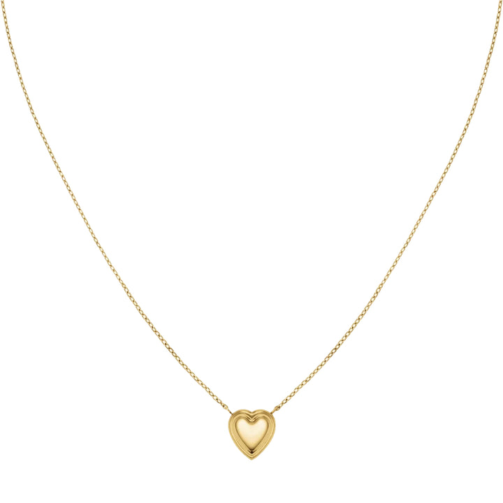 Rosefield Mini Ridged Puffy Heart Halskette - JNPHG-J1008