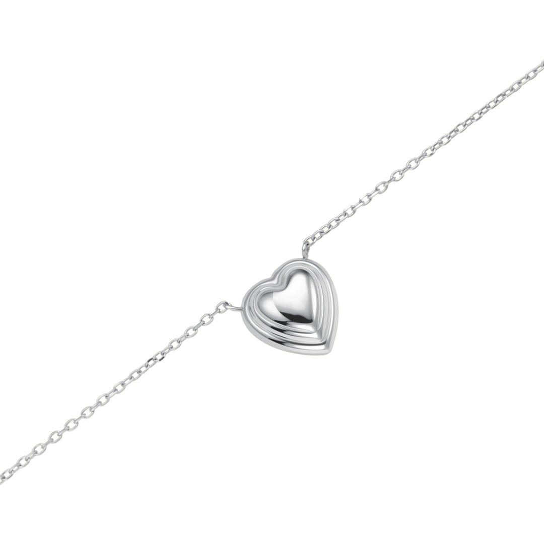 Rosefield Mini Ridged Puffy Heart Halskette - JNPHS-J1009
