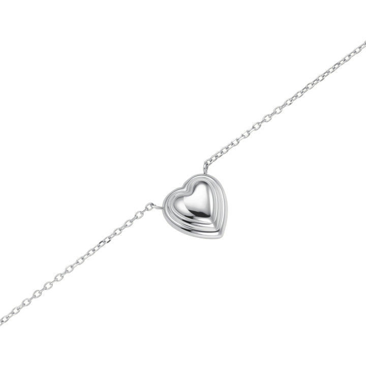 Rosefield Mini Ridged Puffy Heart Halskette - JNPHS-J1009