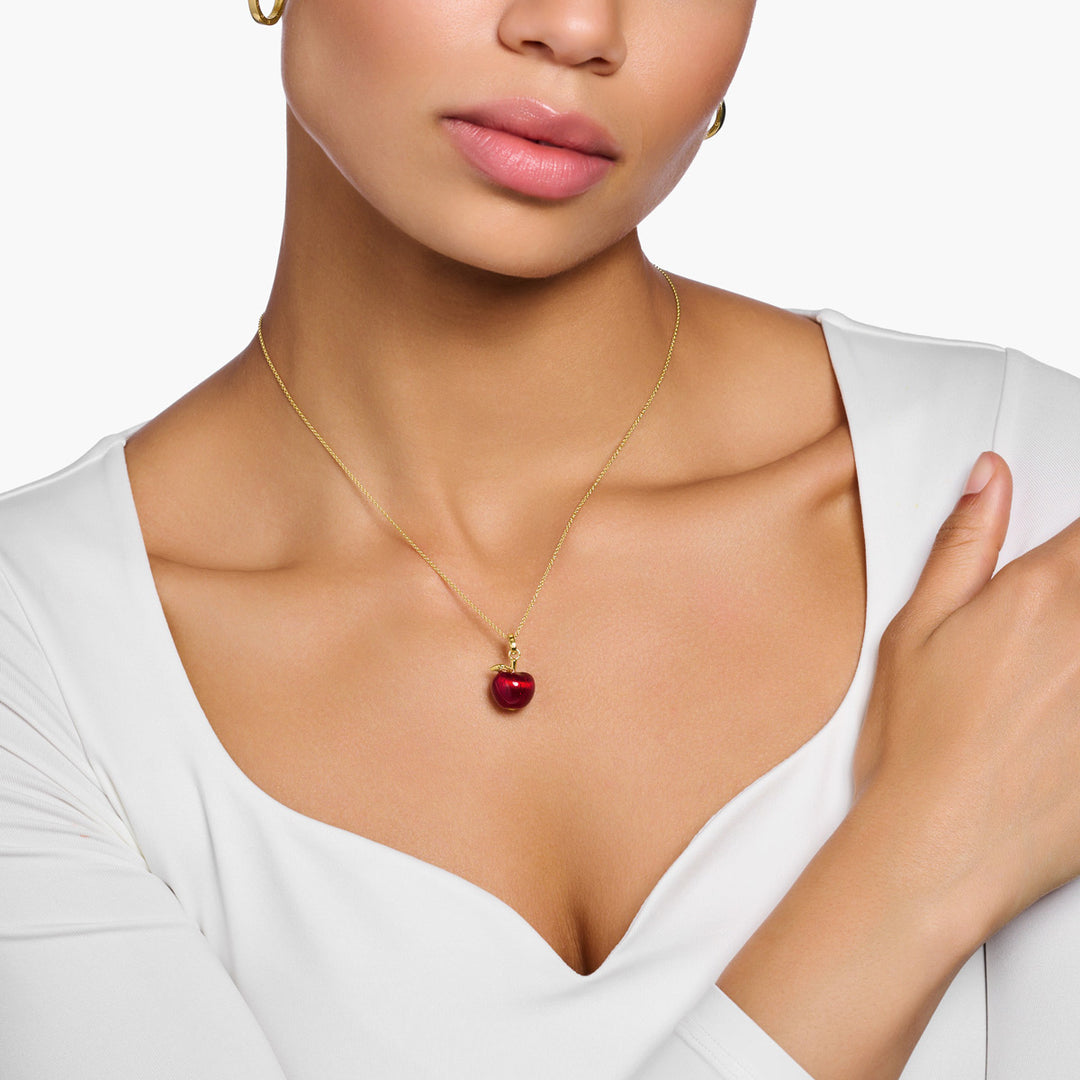 Thomas Sabo Halskette mit rotem Apfel vergoldet - KE1991-414-10-L45V