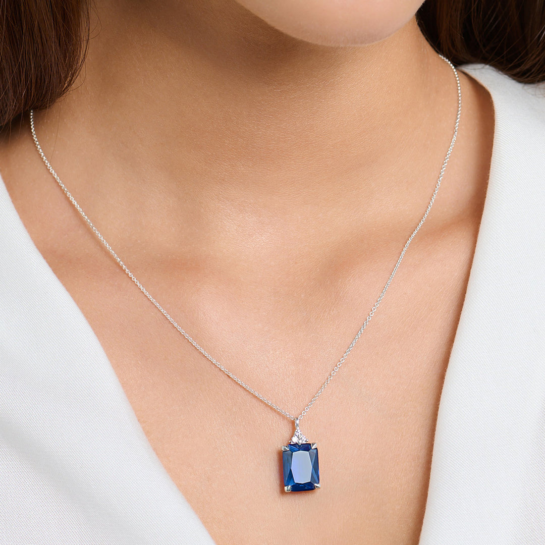 Thomas Sabo Halskette mit Blauen und Weissen Steinen Silber - KE2089-166-1-L45V