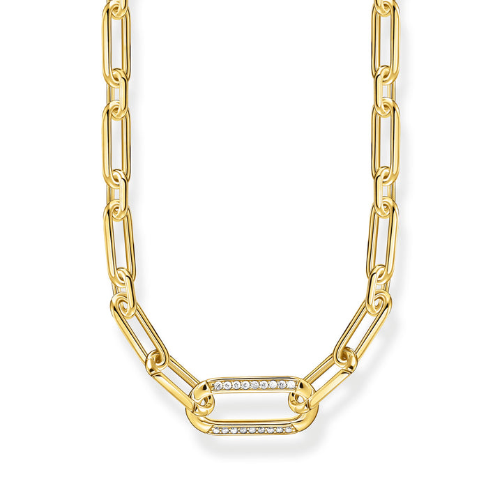 Thomas Sabo Halskette mit steinbesetztem Ankerelement vergoldet - KE2110-414-14-L45V