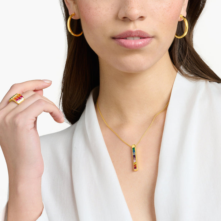 Thomas Sabo Halskette Bunte Steine Gold - KE2146-996-7-L45V