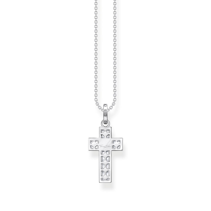 Thomas Sabo Halskette Kreuz mit Weissen Steinen Silber - KE2166-051-14-L45V