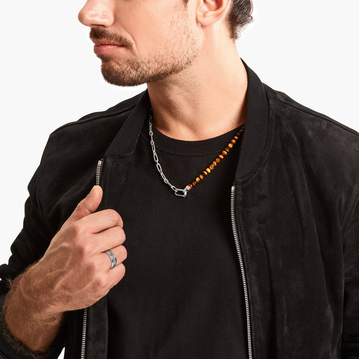 Thomas Sabo Halskette mit braunen Beads Silber geschwärzt - KE2179-826-2-L55V