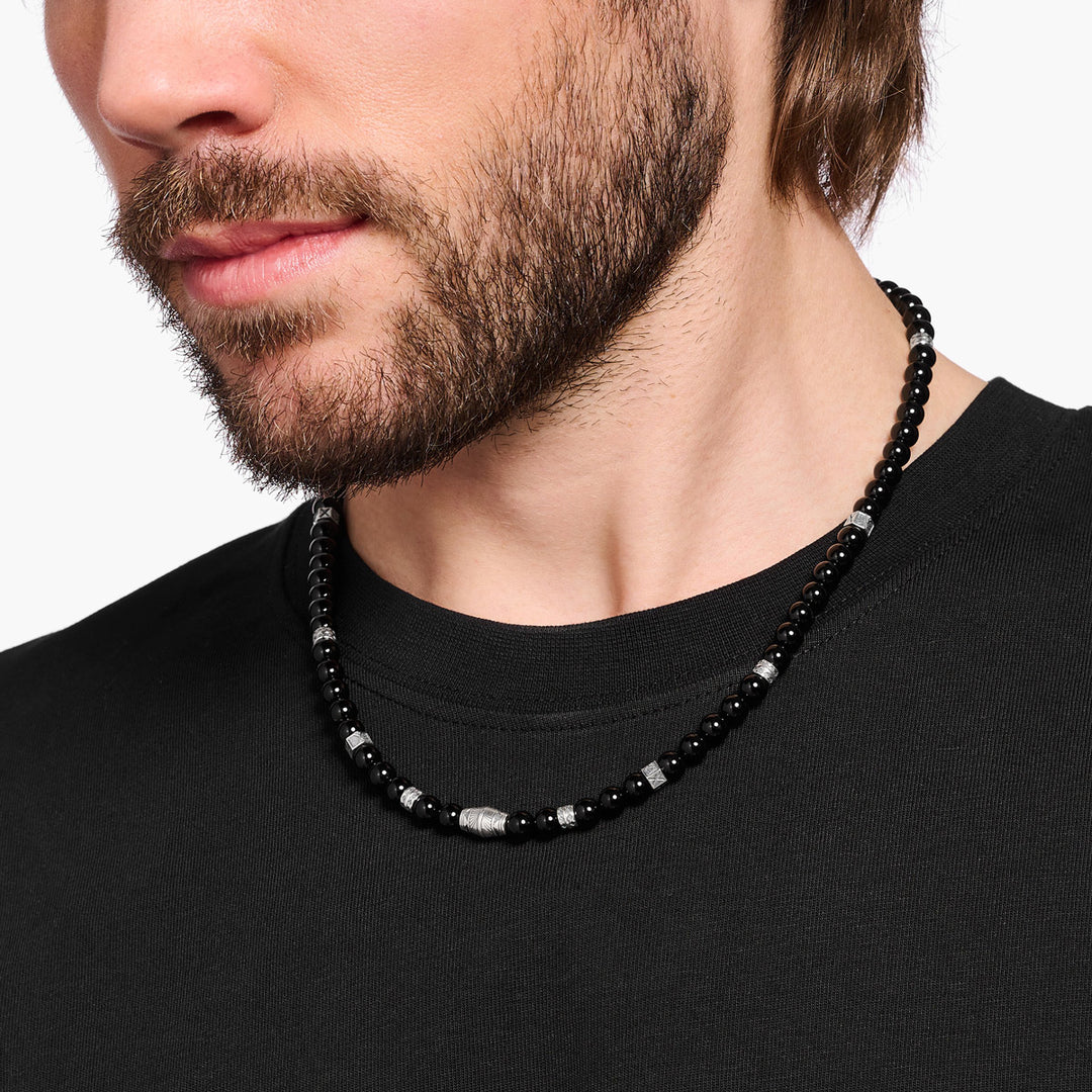 Thomas Sabo Halskette mit Schwarzen Onyx Beads Silber - KE2180-507-11-L50