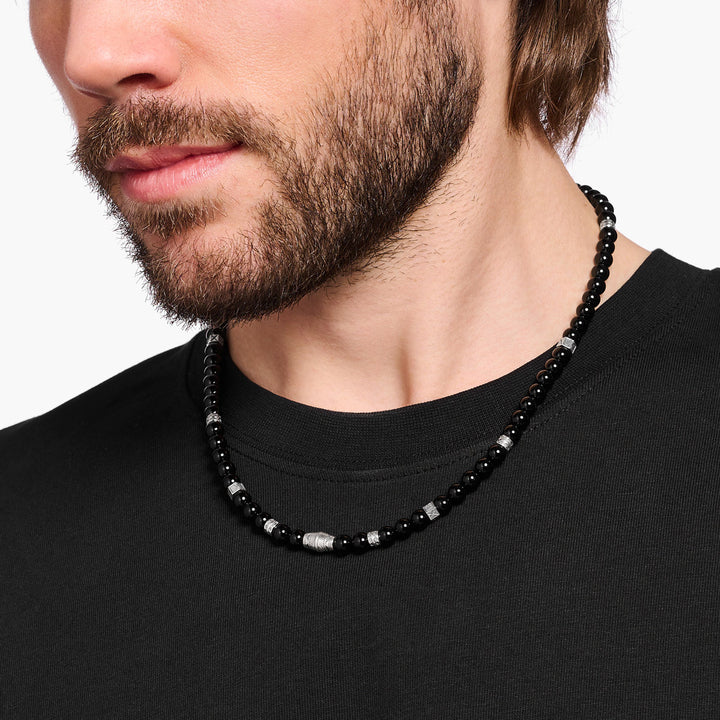 Thomas Sabo Halskette mit Schwarzen Onyx Beads Silber - KE2180-507-11-L50
