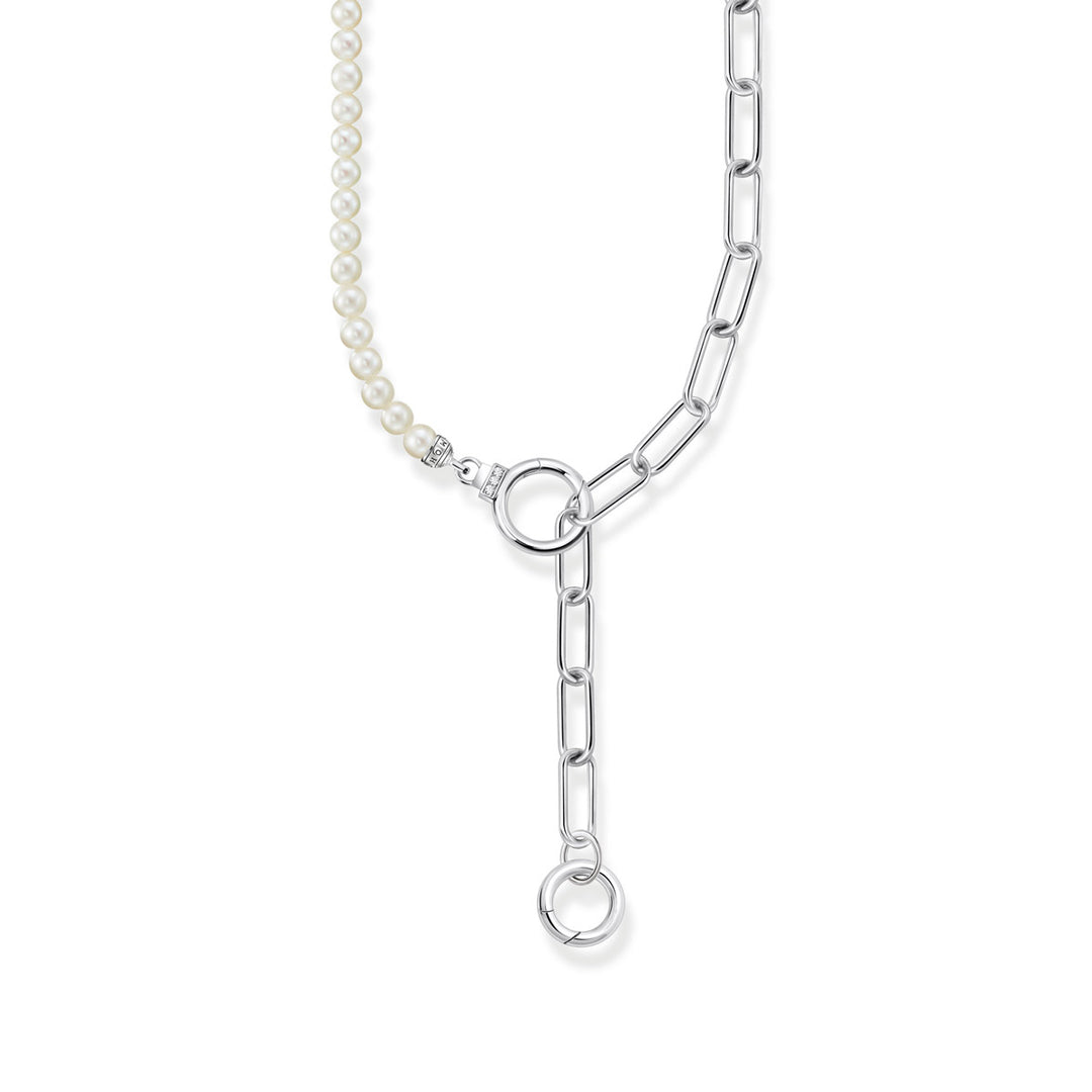 Thomas Sabo Halskette aus Süsswasserzuchtperlen mit weissen Steinen Silber - KE2193-167-14-L47V