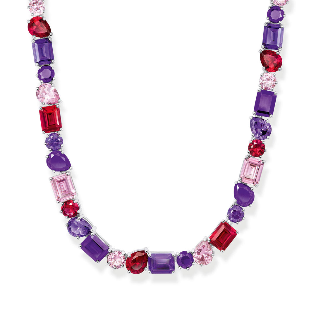 Thomas Sabo Choker Halskette mit bunten Steinen in drei Schliffarten Silber - KE2196-477-7-L42V