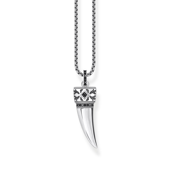 Collier Thomas Sabo avec pendentif dent et pierres argent noirci - KE2202-643-11-L55V