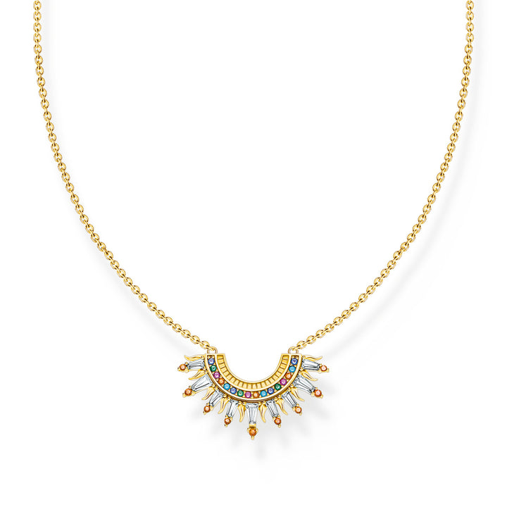 Thomas Sabo Halskette mit Sonnenstrahlen und bunten Steinen vergoldet - KE2203-488-7-L45V