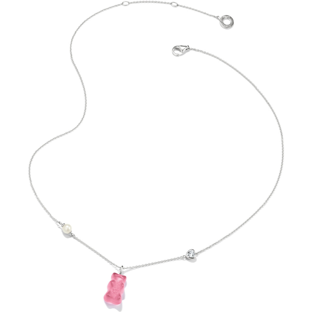 Thomas Sabo Halskette mit pinkem Goldbären-Anhänger und Steinen Silber - KE2206-052-9-L45V