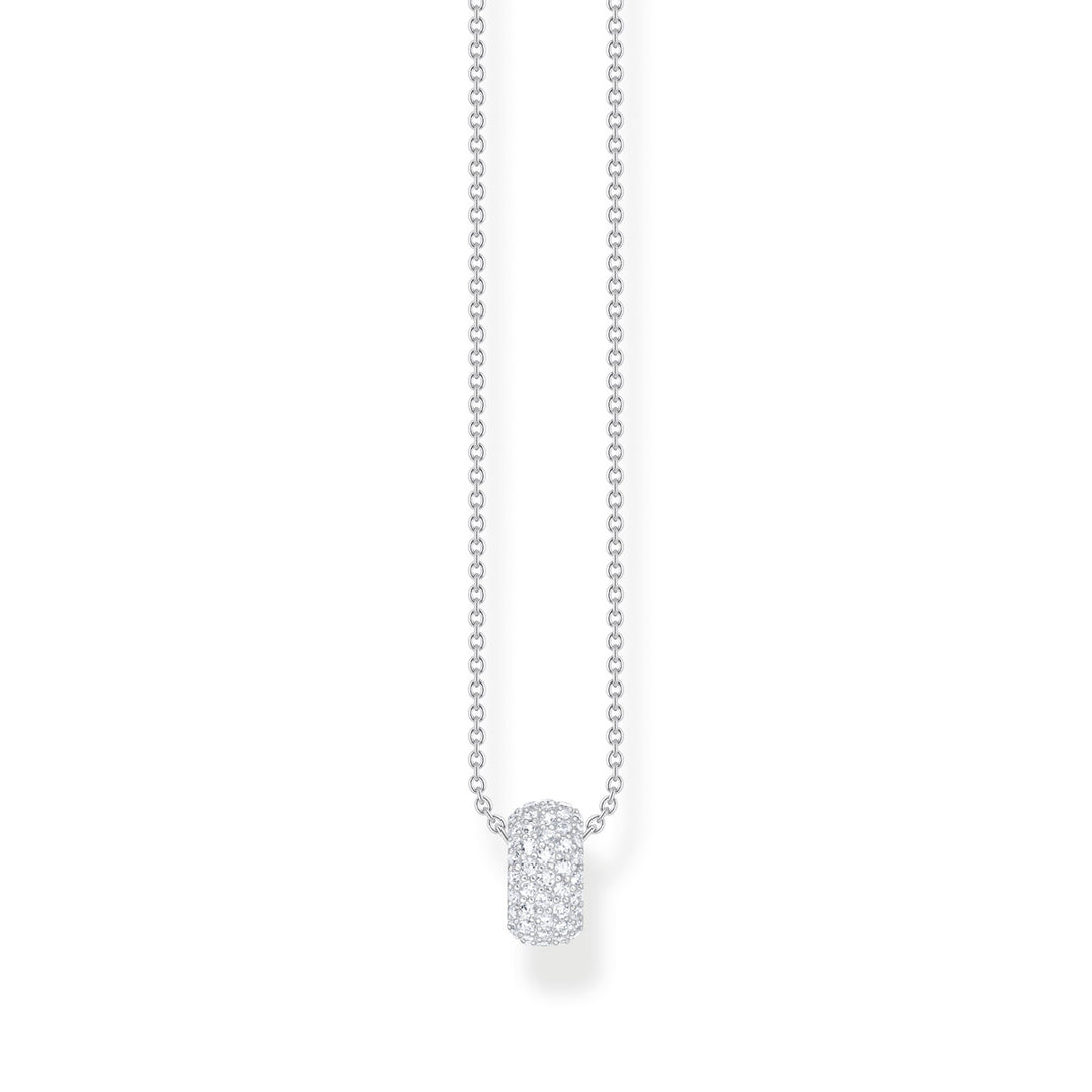 Thomas Sabo Necklace and Ring-Shaped Pendant with White Stones Silver - KE2278-051-14-L45V