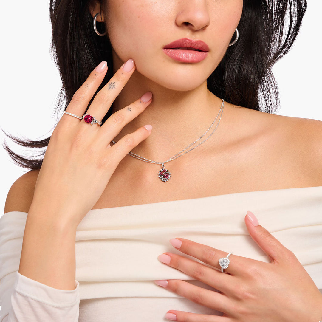 Thomas Sabo Halskette mit Anhänger Roses Romance Silber - KE2302-691-10-L45V