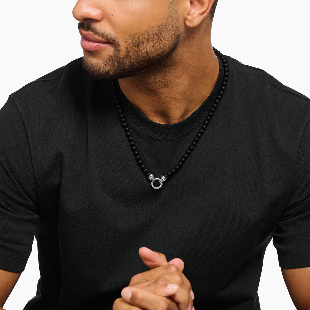 Thomas Sabo Halskette Obsidian Beads Silber - KE2323-705-11-L60