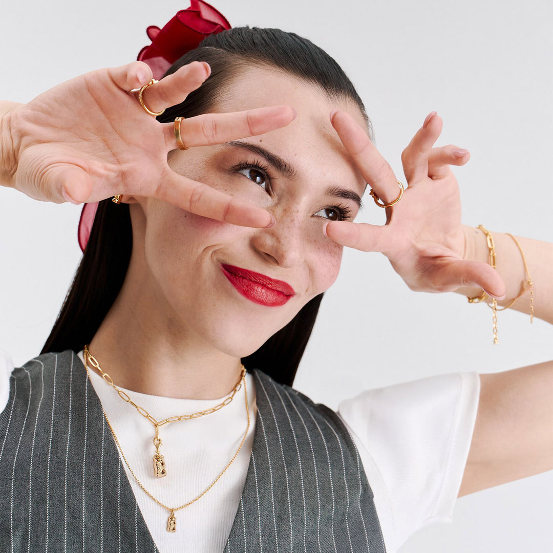 Thomas Sabo Halskette mit HARIBO Goldbär Anhänger vergoldet - KE2325-413-39-L50V