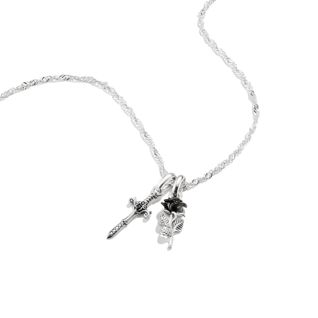 Thomas Sabo Halskette True Romance Schwert und Rose Zirkonia Silber - KE2352-691-11-L45V