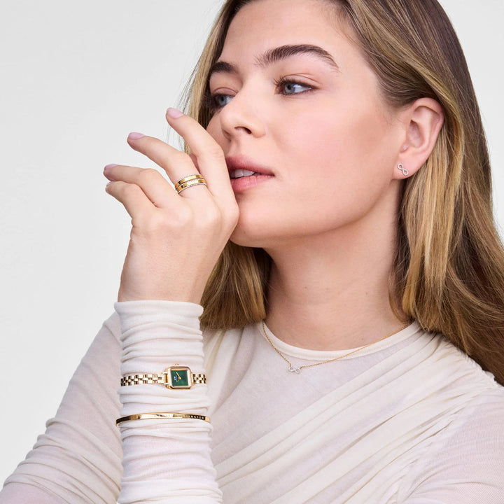 Daniel Wellington Quadro Mini Arch 3-Link Emerald Sunray Gold - DW00100852