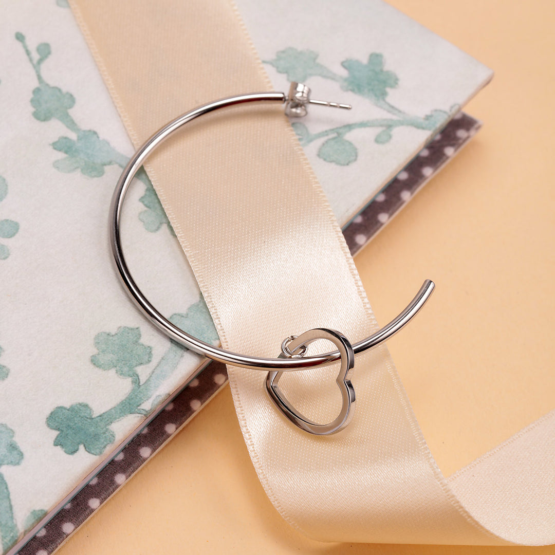 La Petite Story C Hoop Heart Einzel Ohrstecker - LPS02AQM15