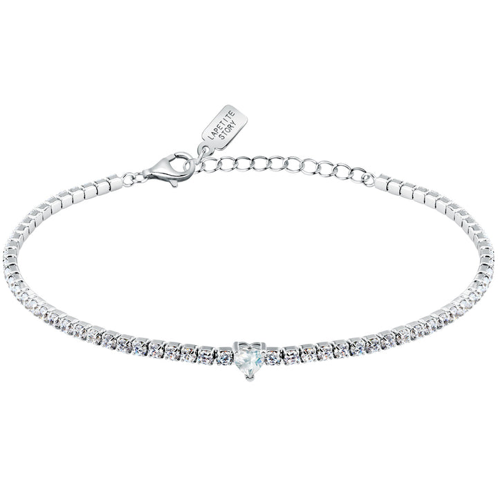 La Petite Story Silver Tennis Heart Armband - LPS05AWV43