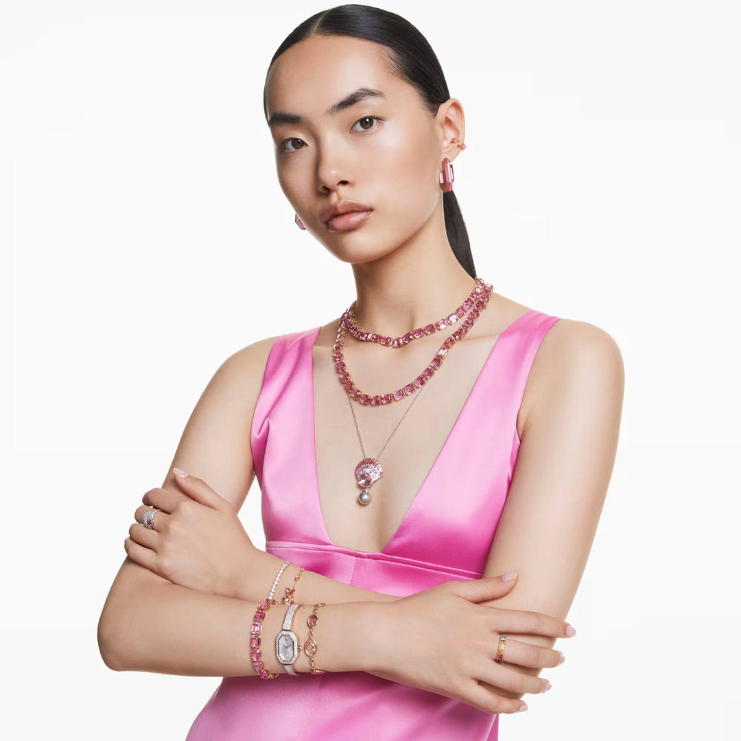 Swarovski Lucent Kreolen Achteckform Klein Rosa - 5680783