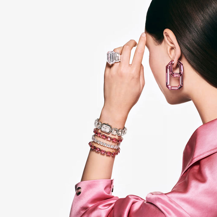 Swarovski Lucent Kreolen Achteckform Klein Rosa - 5680783