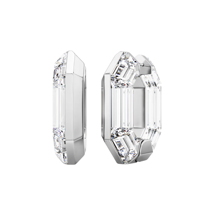 Swarovski Orecchini a cerchio Lucent Forma ottagonale Piccoli Bianchi - 5696289