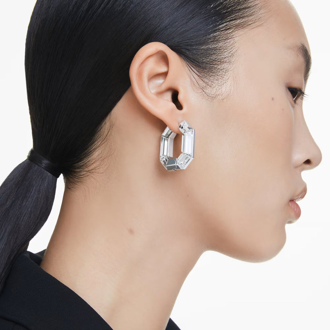 Swarovski Lucent Kreolen Achteckform Klein Weiss - 5696289