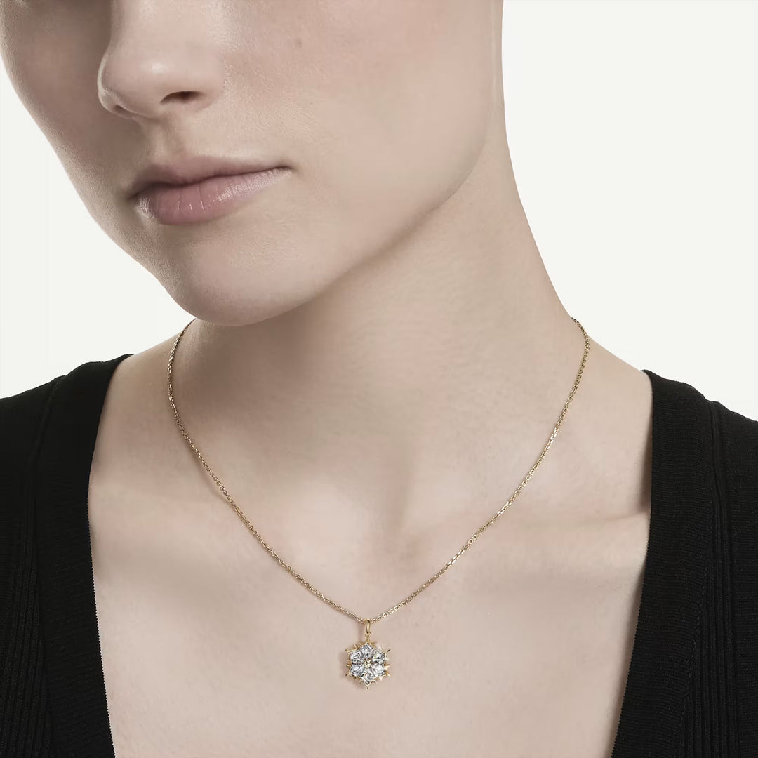 Swarovski Magic Halskette Verschiedene Schliffe Schneeflocke Weiss 18K goldbeschichtet - 5757788