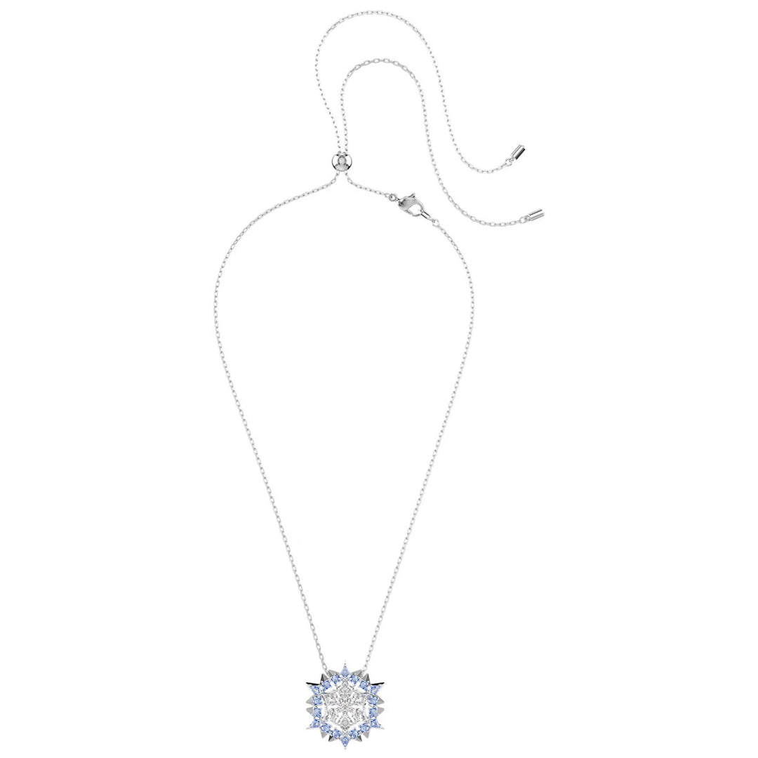 Swarovski Magic Halskette und Brosche Schneeflocke Blau Rhodiniert - 5737619