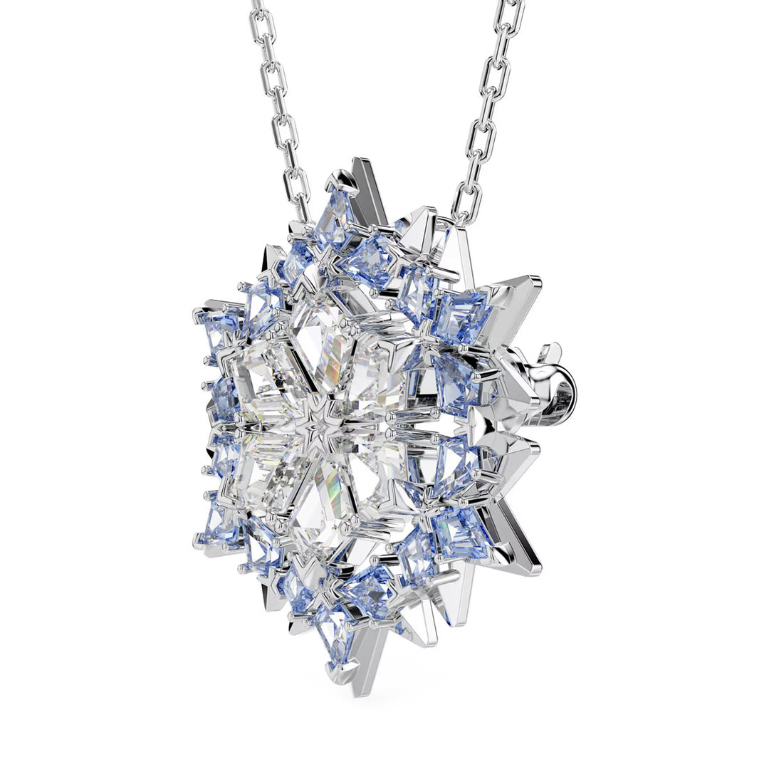 Swarovski Magic Halskette und Brosche Schneeflocke Blau Rhodiniert - 5737619