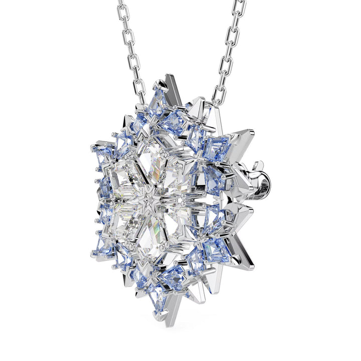 Swarovski Magic Halskette und Brosche Schneeflocke Blau Rhodiniert - 5737619
