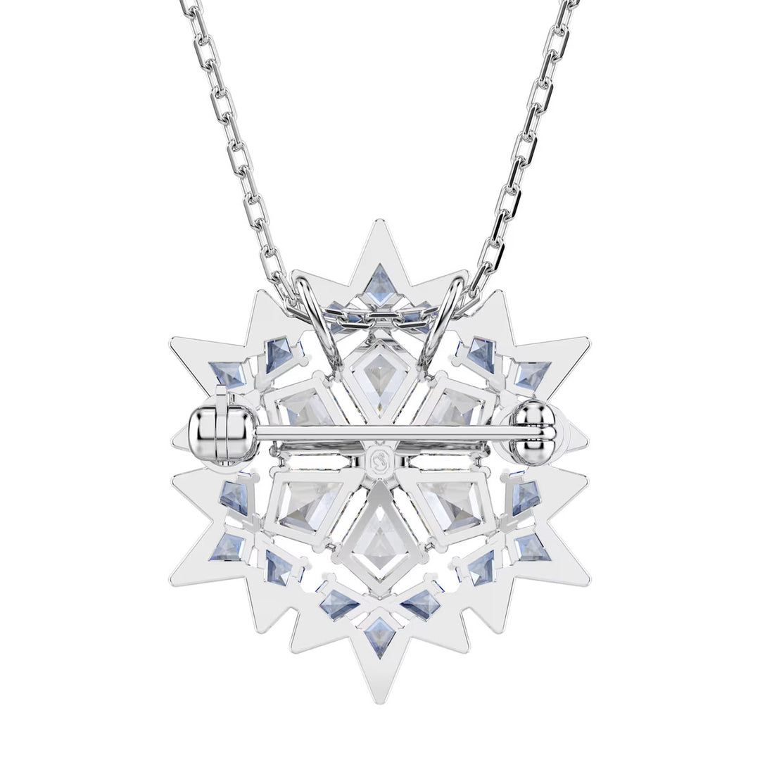 Swarovski Magic Halskette und Brosche Schneeflocke Blau Rhodiniert - 5737619
