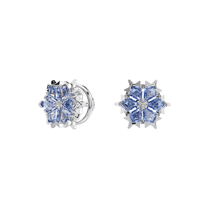 Swarovski Magic Ohrstecker Schneeflocke Blau Rhodiniert - 5734242