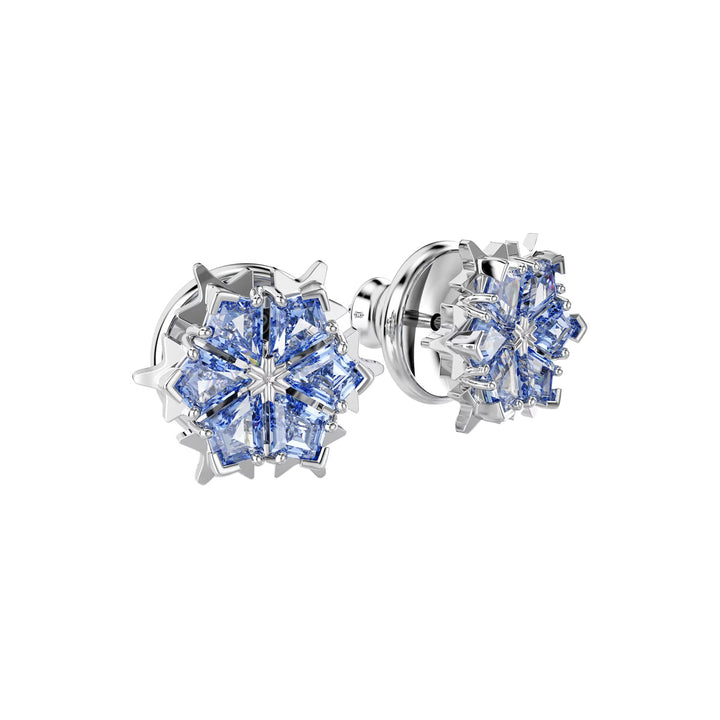 Swarovski Magic Ohrstecker Schneeflocke Blau Rhodiniert - 5734242