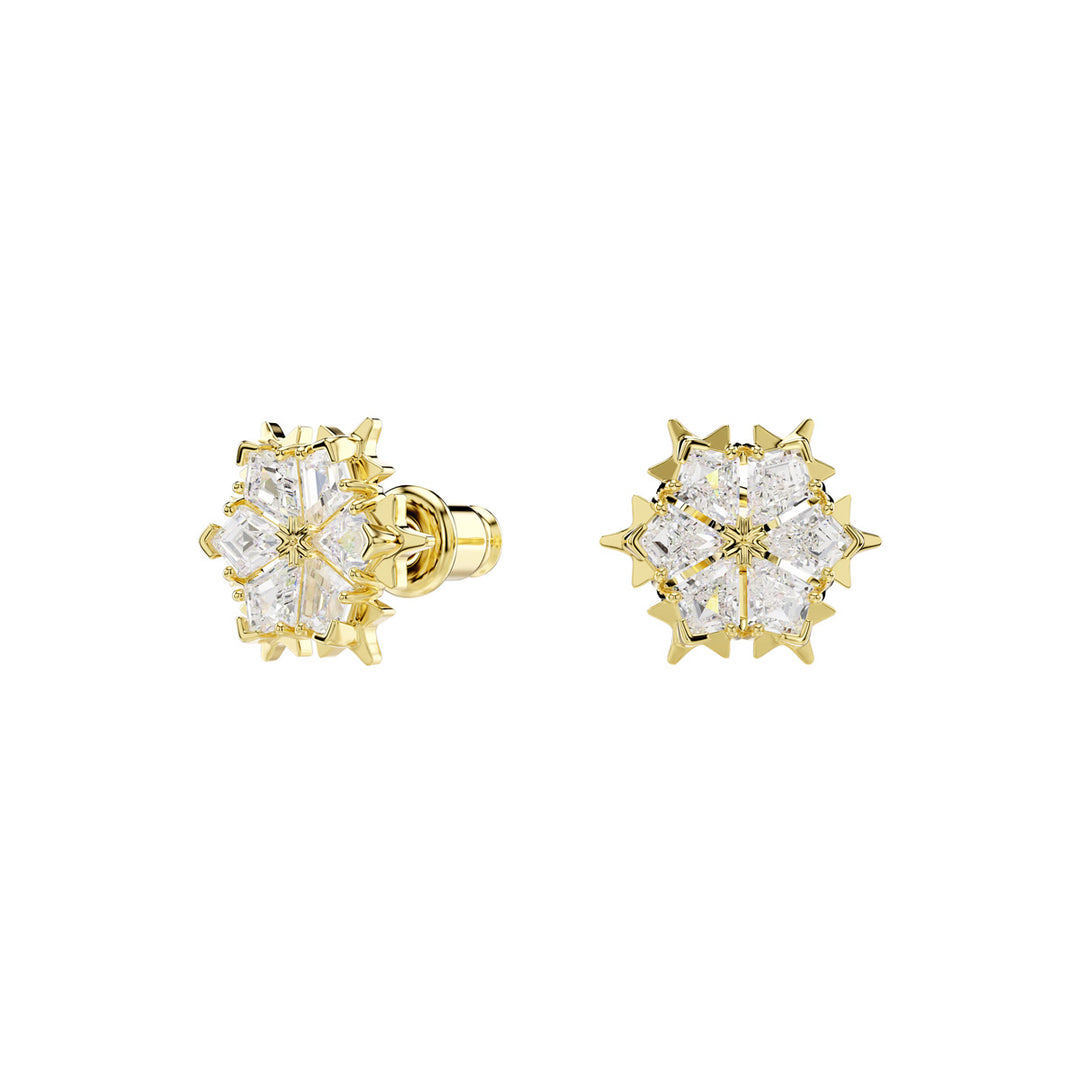 Swarovski Magic Ohrstecker Verschiedene Schliffe Schneeflocke Weiss 18K goldbeschichtet - 5757816